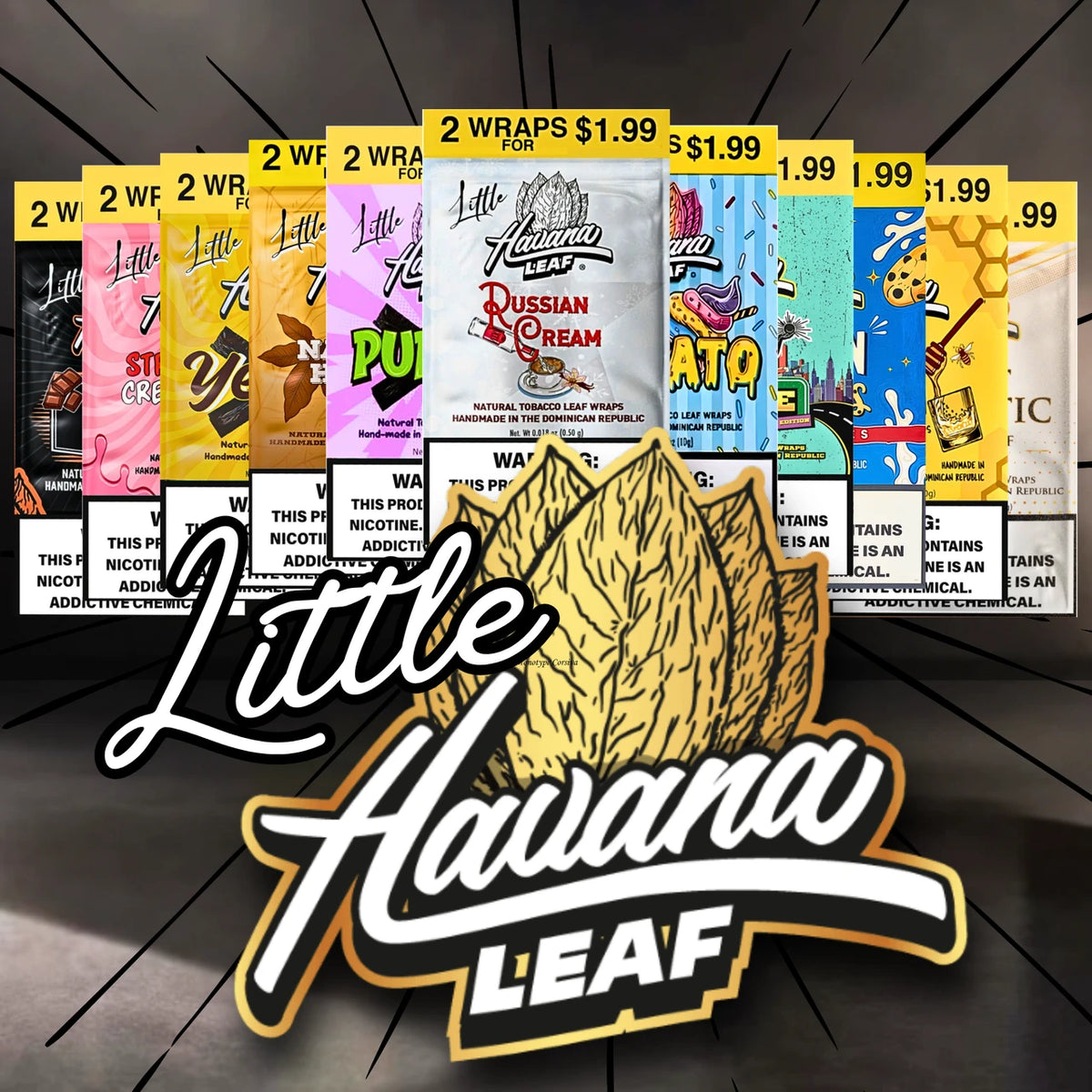 Havana Leaf Wraps (Pre-Priced $1.99) 2pk 20ct Display
