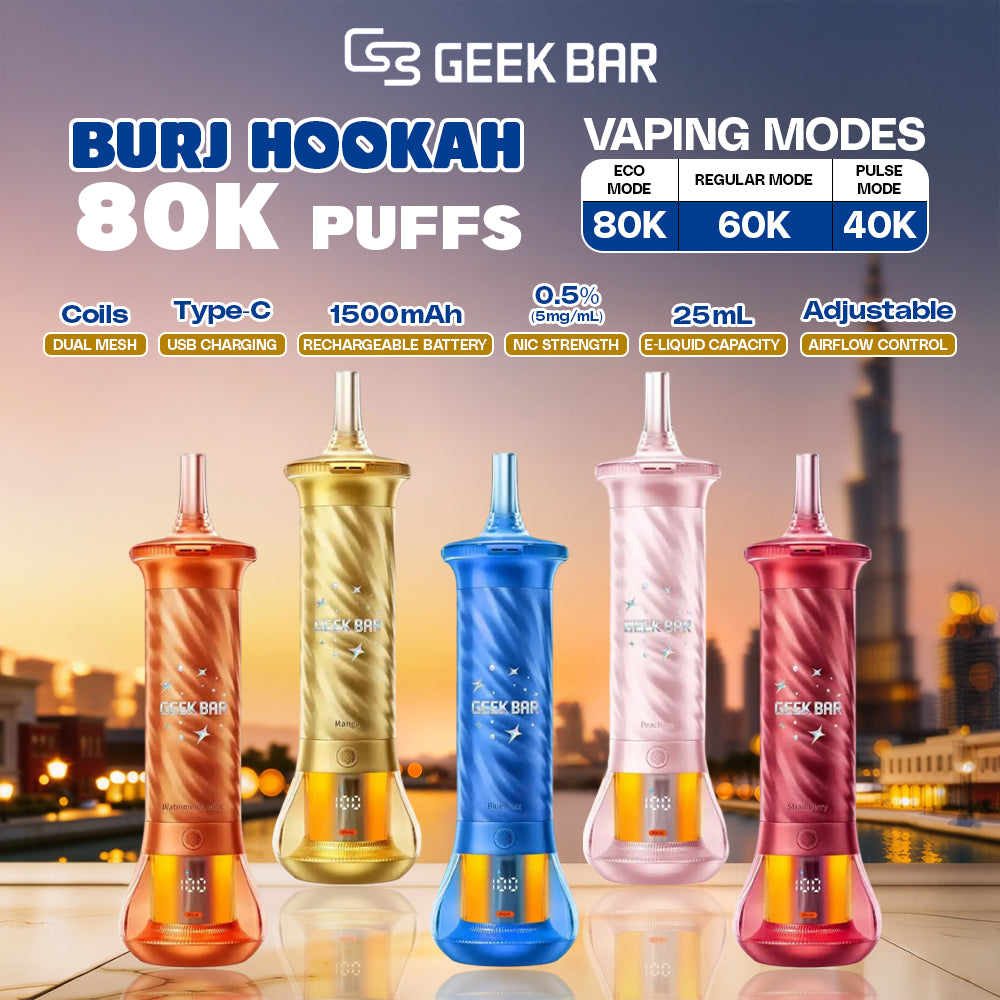 Geek Bar Burj 80000 Puffs 5% Nic 25ML Disposable 5CT/Display