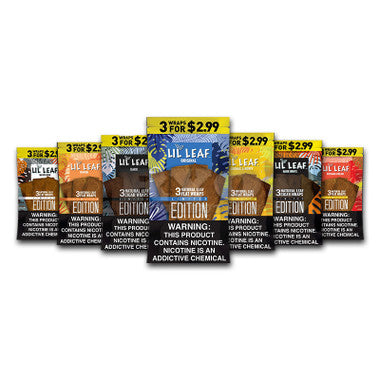 Lil Leaf Cigar Wraps (Pre-Priced $2.99) 3pk 10ct Display