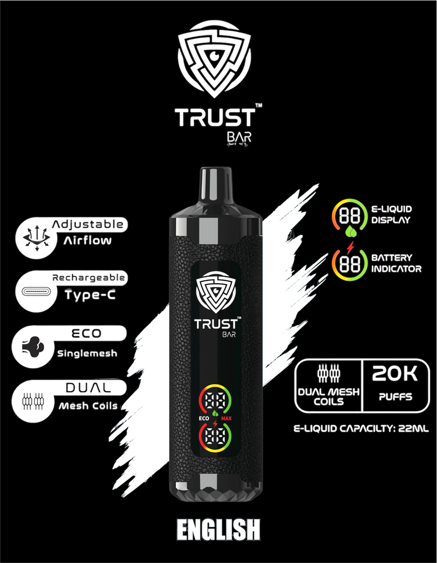 Trust bar 20000 Puffs 22 ML