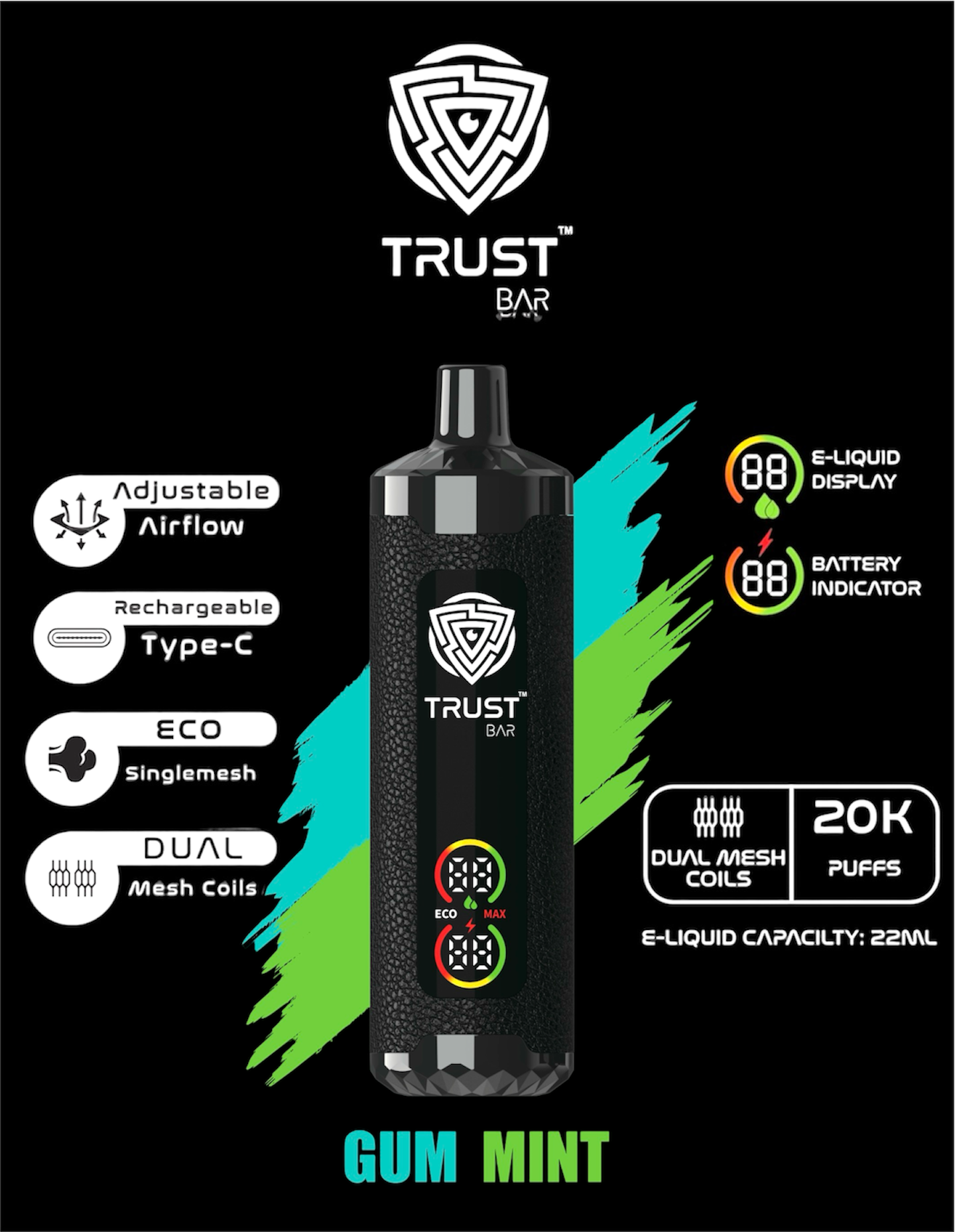Trust bar 20000 Puffs 22 ML