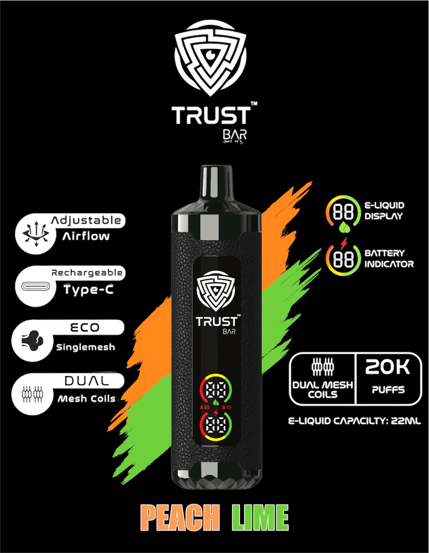 Trust bar 20000 Puffs 22 ML