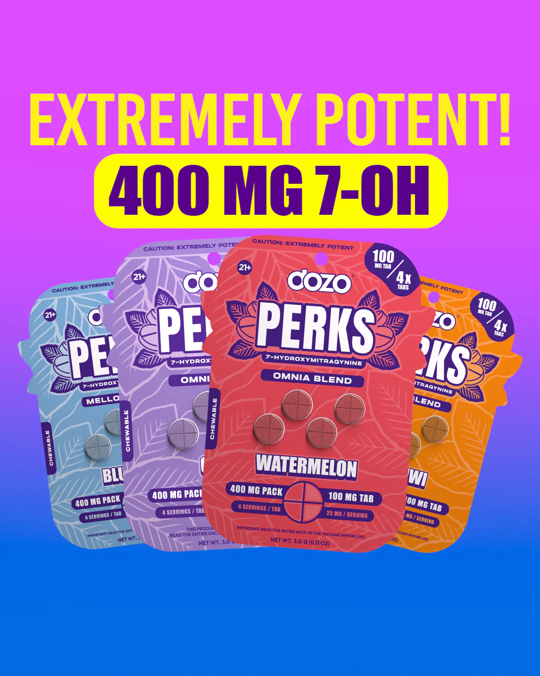 Dozo Perks 400mg 4Pk/5CT Display